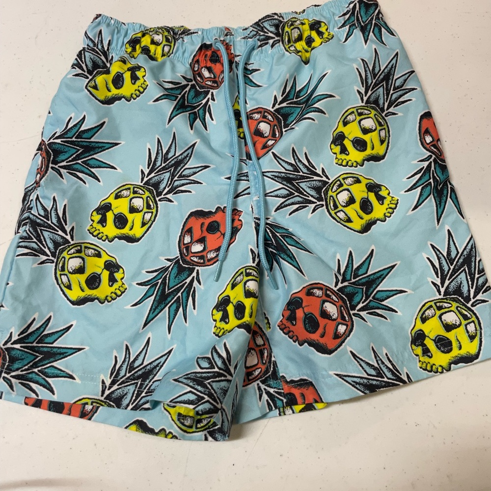 George brand blue with skulls mens swim trunks size small